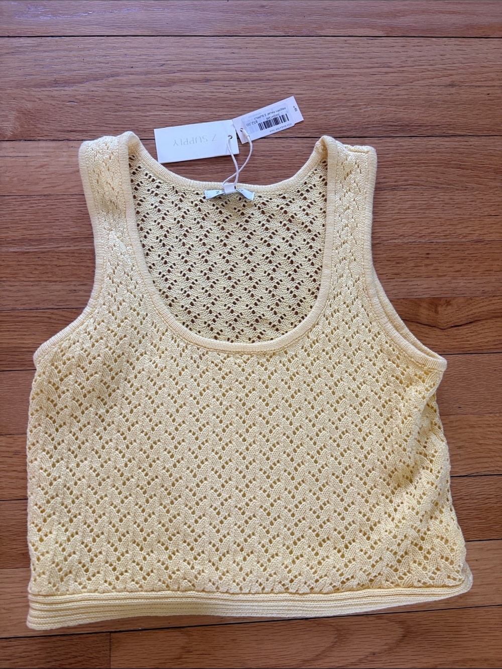 Z supply yellow knit top NWT